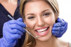 woman smiling dental visit 