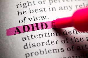 Highlighting the term “ADHD” in a book