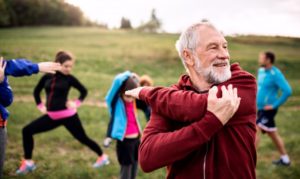 a man exercising to help with his sleep apnea