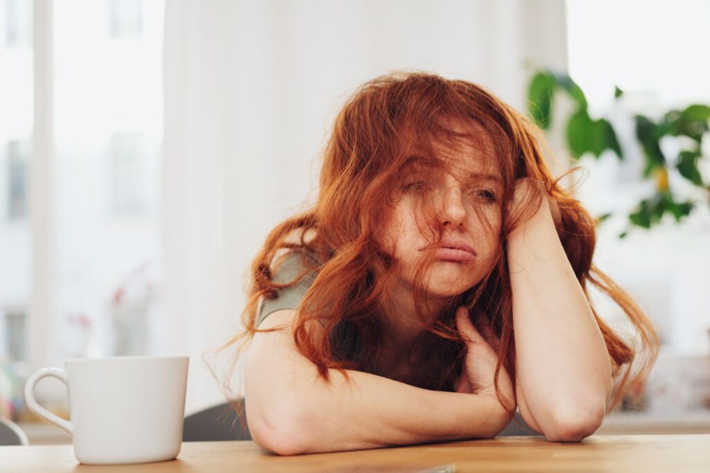 A tired woman